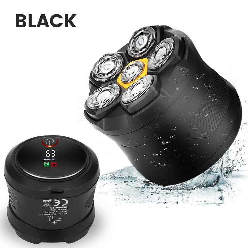 Kit de afeitadora de cabeza impermeable 6D para hombres calvos