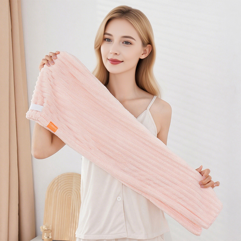 🛁 Toalla grande para el cabello con cinta segura para mujeres