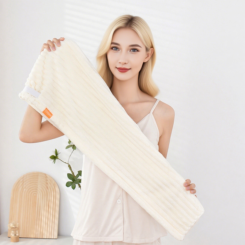 🛁 Toalla grande para el cabello con cinta segura para mujeres