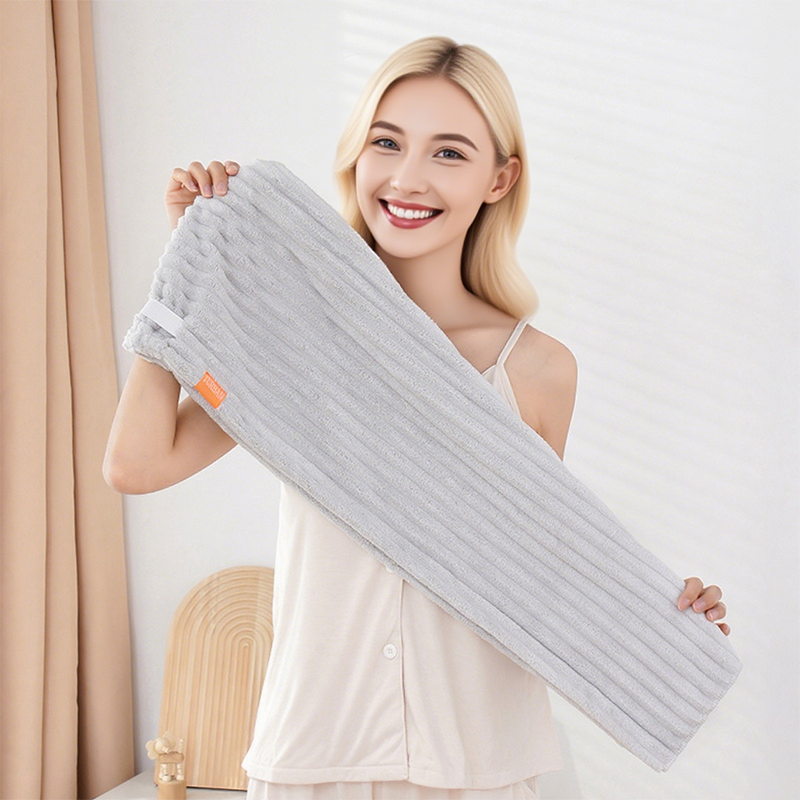 🛁 Toalla grande para el cabello con cinta segura para mujeres