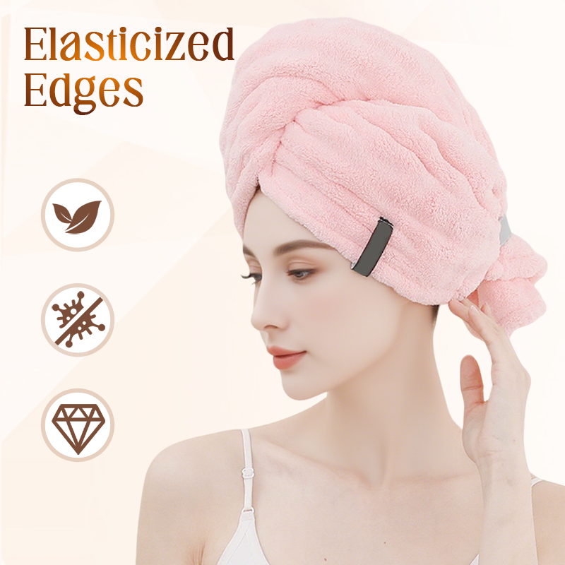 🛁 Toalla grande para el cabello con cinta segura para mujeres