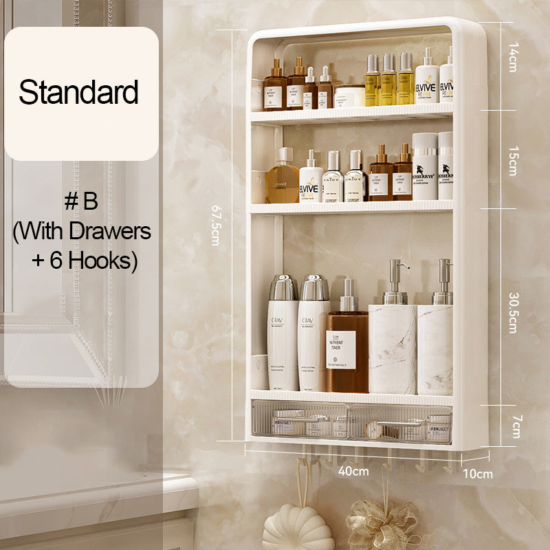 Estantes de almacenamiento de baño de pared con cajón