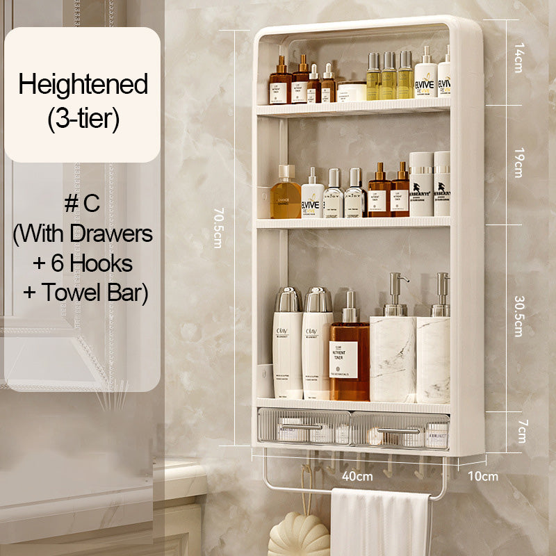 Estantes de almacenamiento de baño de pared con cajón