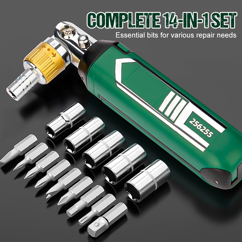 🛠️ ¡COMPRA 2 LLEVA 3! ✨ Destornillador Ajustable 14 en 1 con Trinquete - Herramienta Multifunción para Reparaciones Domésticas y Profesionales 🔩📦