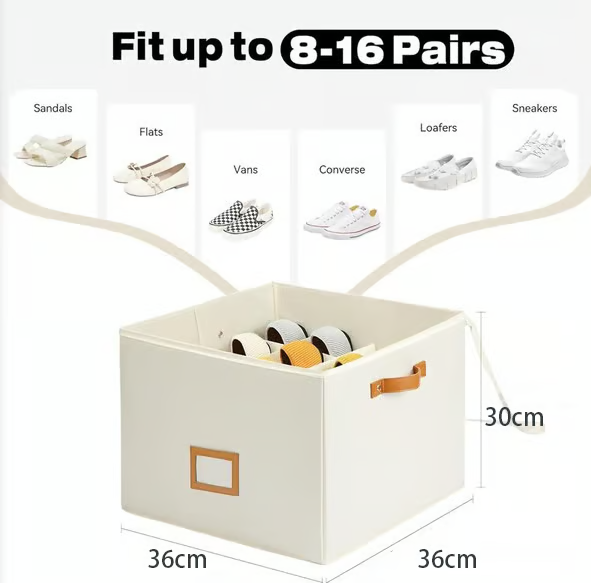 💥Organizador de zapatos de tela, caja de almacenamiento.