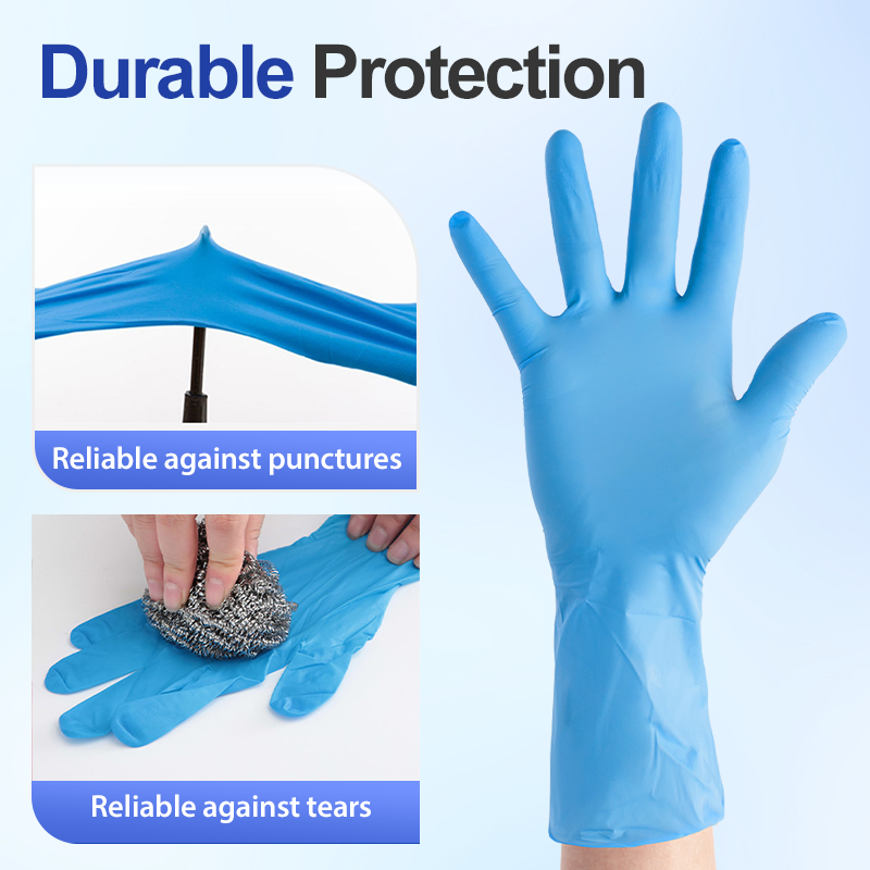 100 guantes desechables de nitrilo aptos para uso alimentario