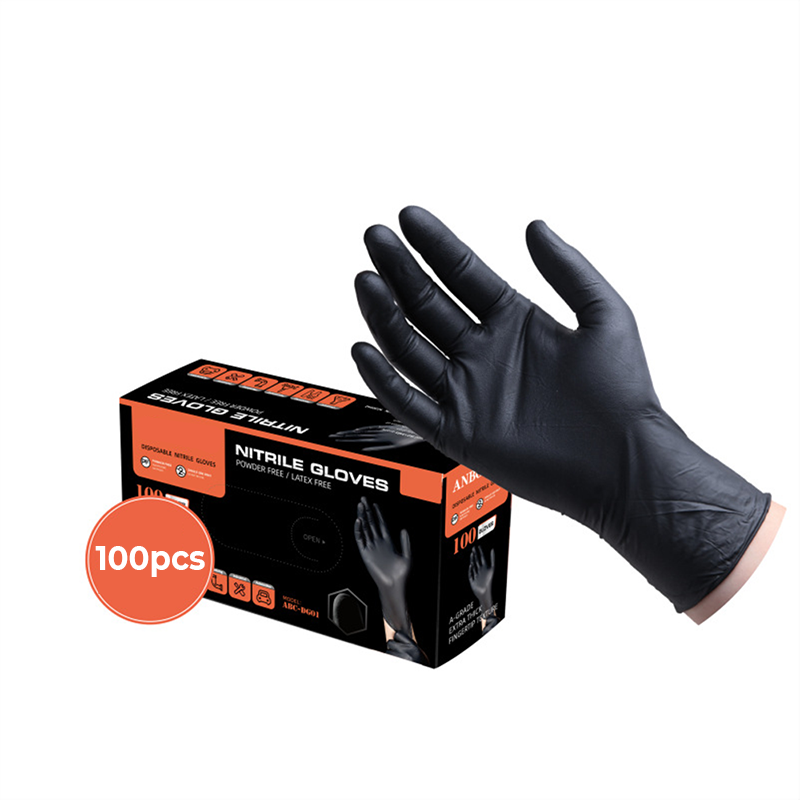 100 guantes desechables de nitrilo aptos para uso alimentario