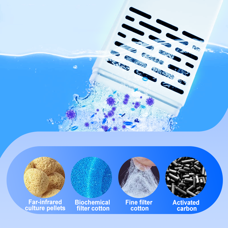 Filtro 3 en 1 para pecera: filtración, oxigenación y bombeo de agua