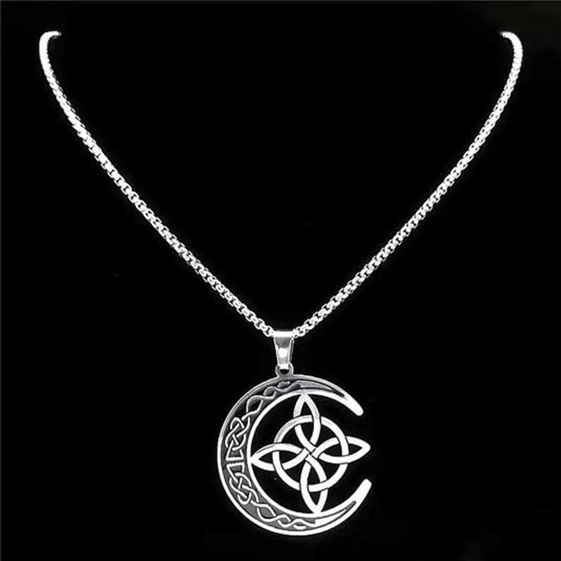 🌙✨ Collar con Colgante de Luna Celta — Místico, Elegante y Único
