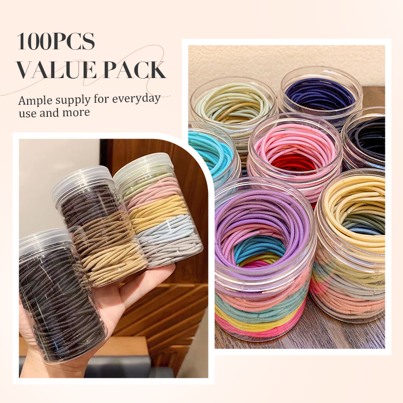 100 coleteros elásticos para el pelo en frasco