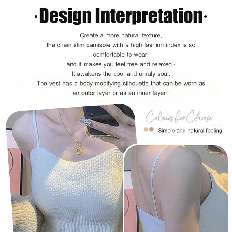 Camisola con tirantes finos para mujer con sujetador incorporado