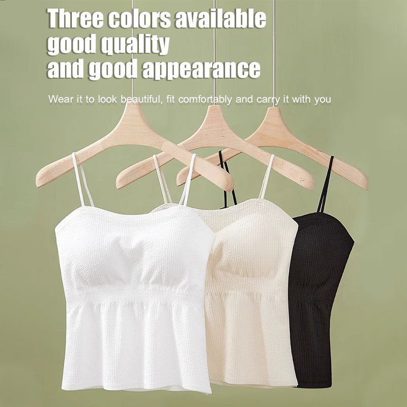 Camisola con tirantes finos para mujer con sujetador incorporado