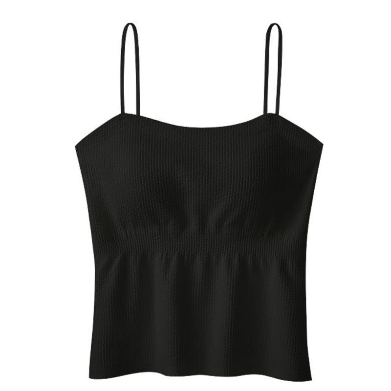 Camisola con tirantes finos para mujer con sujetador incorporado