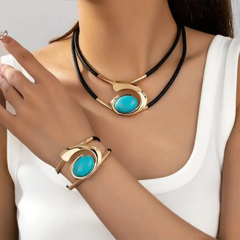 Conjunto de collar y pulsera vintage boho