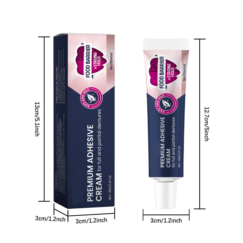 Crema adhesiva para dentaduras postizas de fijación fuerte durante todo el día