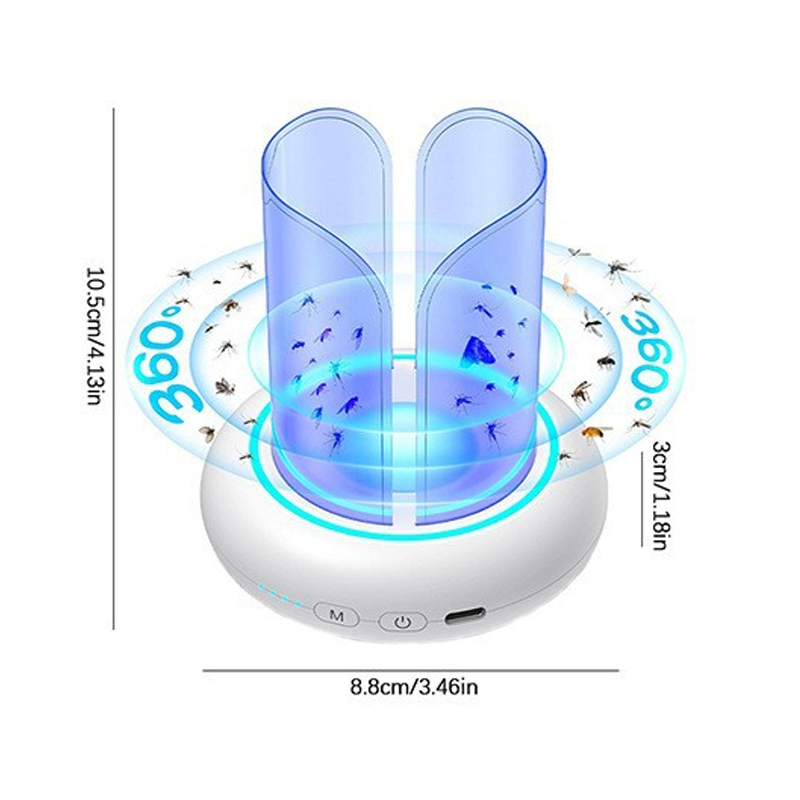 Lámpara trampa para mosquitos y moscas LED UV 360°