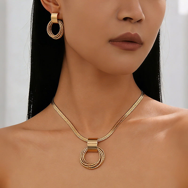 💫 ¡TIEMPO LIMITADO 55% DE DESCUENTO! ✨ Set de joyería geométrica moderna – Bañado en oro, ligero, elegante 🔶
