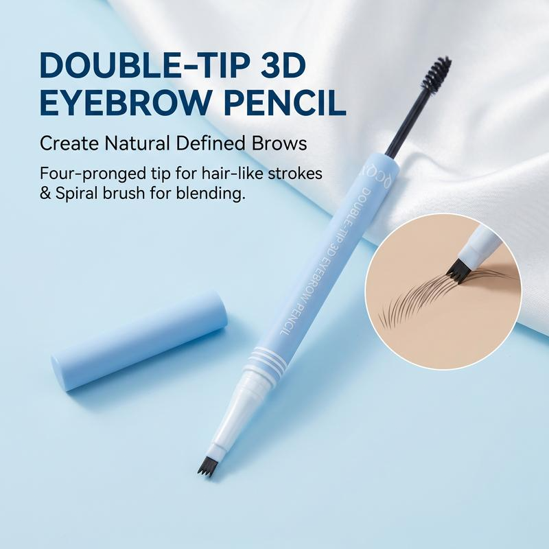 💞¡Compra 1 y llévate 1 GRATIS!🌈Lápiz de cejas mini 2 en 1 resistente al agua y gel de cejas con color: herramientas de maquillaje de cejas de larga duración para crear líneas naturales y realistas que imitan el vello.