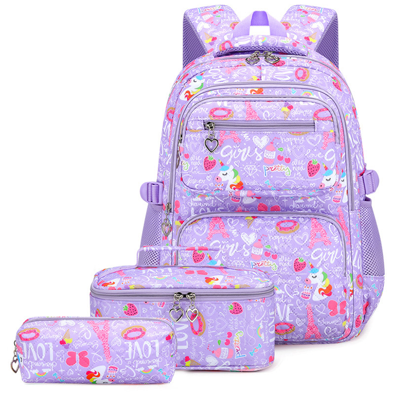 Girls' Cute Multi-Pocket School Backpack