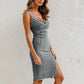 Vestido ajustado de mezclilla con tirantes y cuello en U para mujer