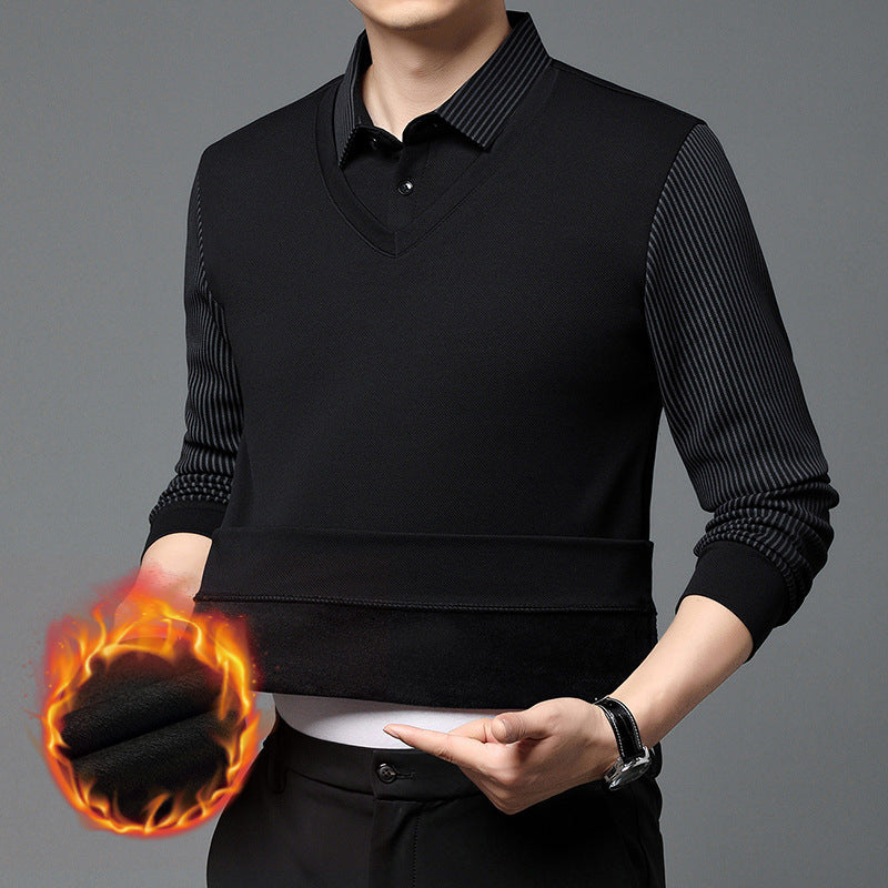 🎁Camisa de punto de dos piezas con solapa para hombre