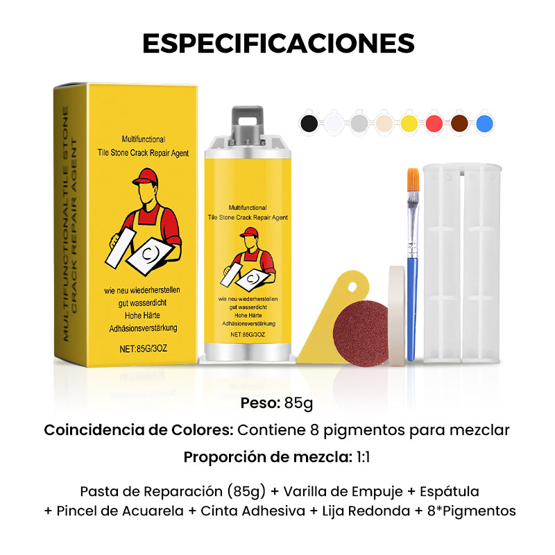 Kit multifuncional para reparar grietas en baldosas de piedra