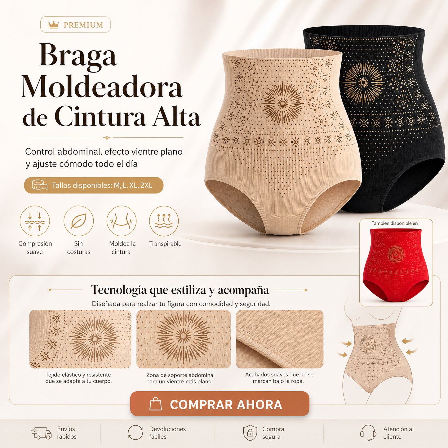 ⏰🔥 ¡50% DE DESCUENTO POR TIEMPO LIMITADO! 🩳 Shorts Moldeadores de Cintura Alta – Resalta tu Figura con Comodidad 💖✨