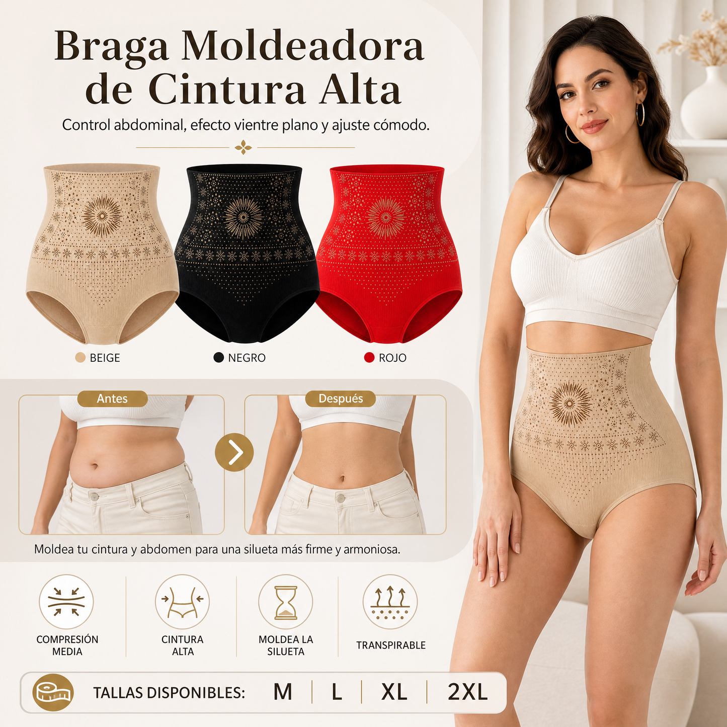 ⏰🔥 ¡50% DE DESCUENTO POR TIEMPO LIMITADO! 🩳 Shorts Moldeadores de Cintura Alta – Resalta tu Figura con Comodidad 💖✨