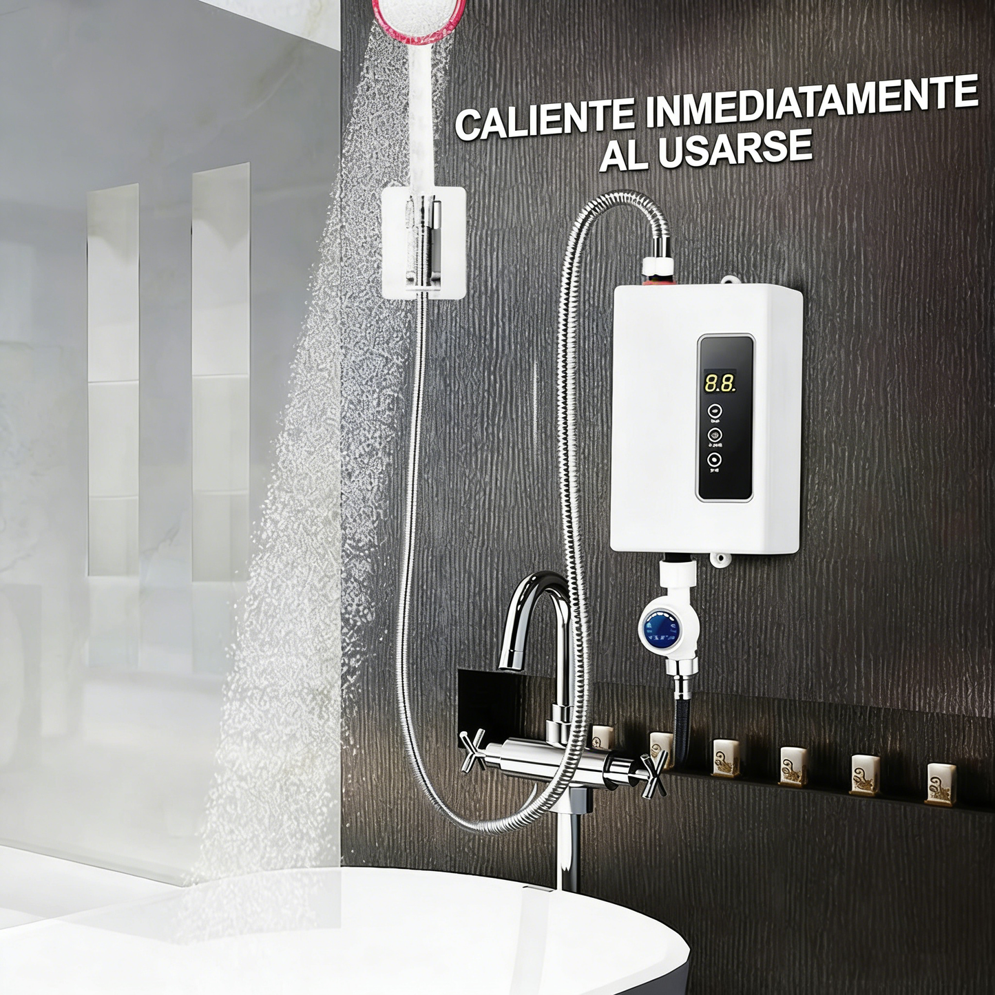 🔥 ¡Último día 50% de descuento!✨ Calentador de Agua Instantáneo sin Tanque - Diseño Compacto con Control de Temperatura Digital para Ahorro de Energía ⚡🚿