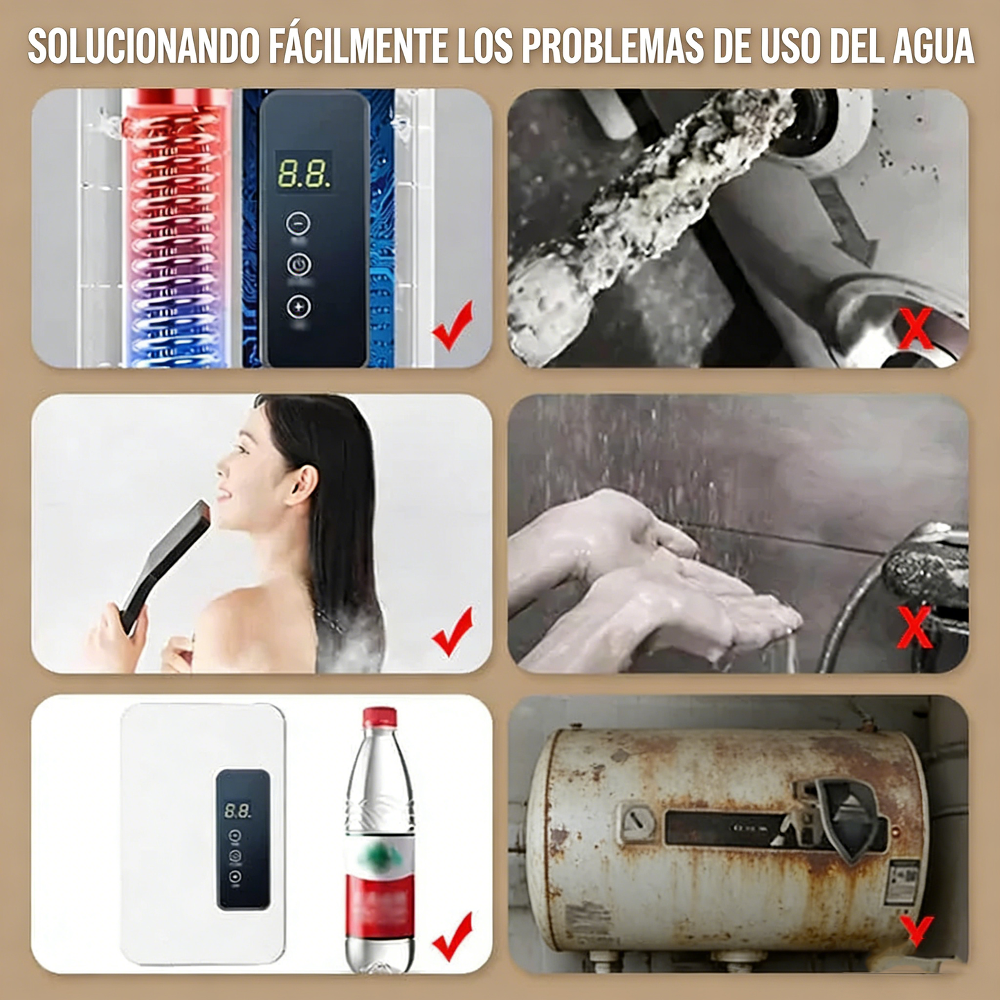 🔥 ¡Último día 50% de descuento!✨ Calentador de Agua Instantáneo sin Tanque - Diseño Compacto con Control de Temperatura Digital para Ahorro de Energía ⚡🚿