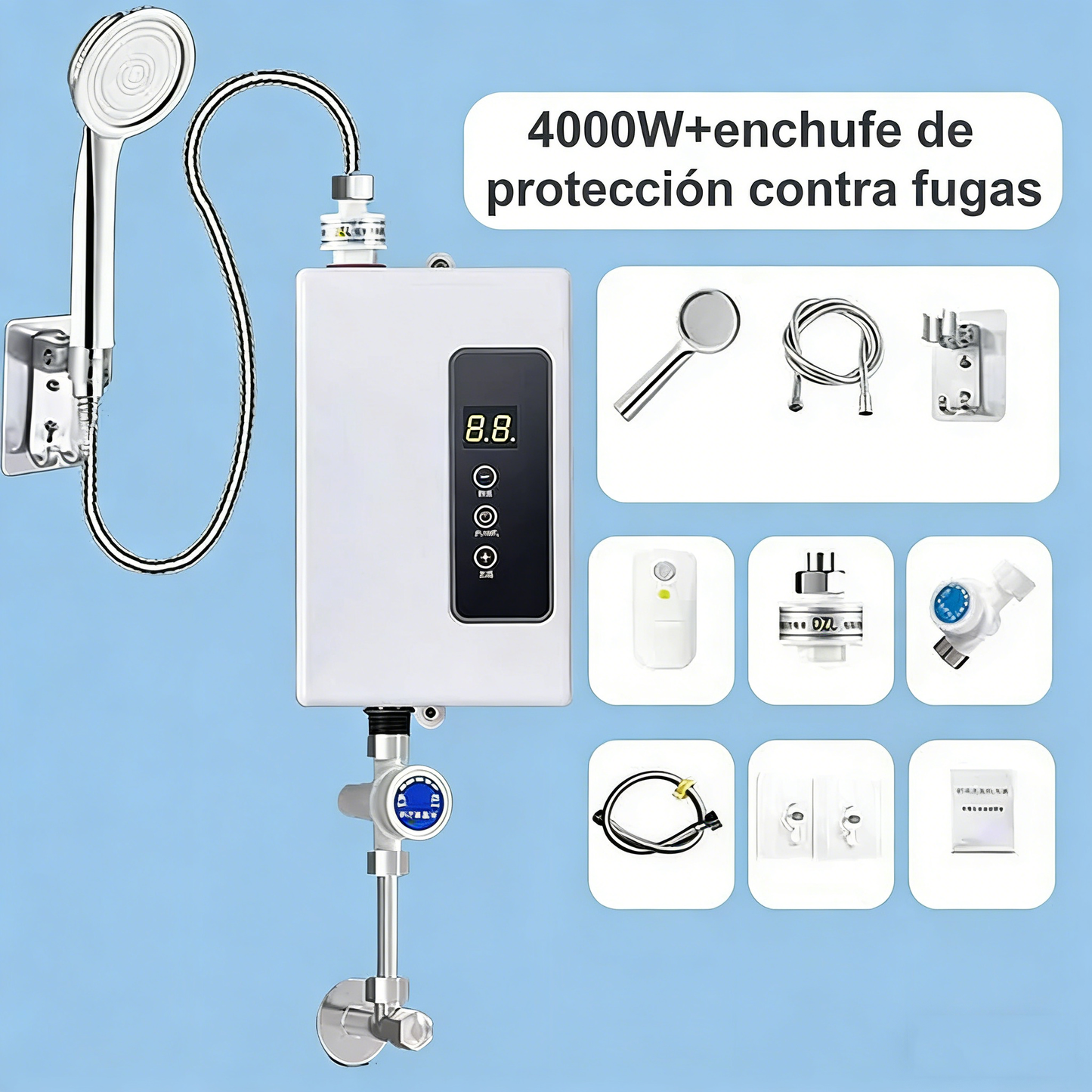 🔥 ¡Último día 50% de descuento!✨ Calentador de Agua Instantáneo sin Tanque - Diseño Compacto con Control de Temperatura Digital para Ahorro de Energía ⚡🚿