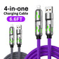 🔌4-in-1 RGB Glowing Fast Charging Cable, Universal Multi Device Charging Cord for Travel🌍