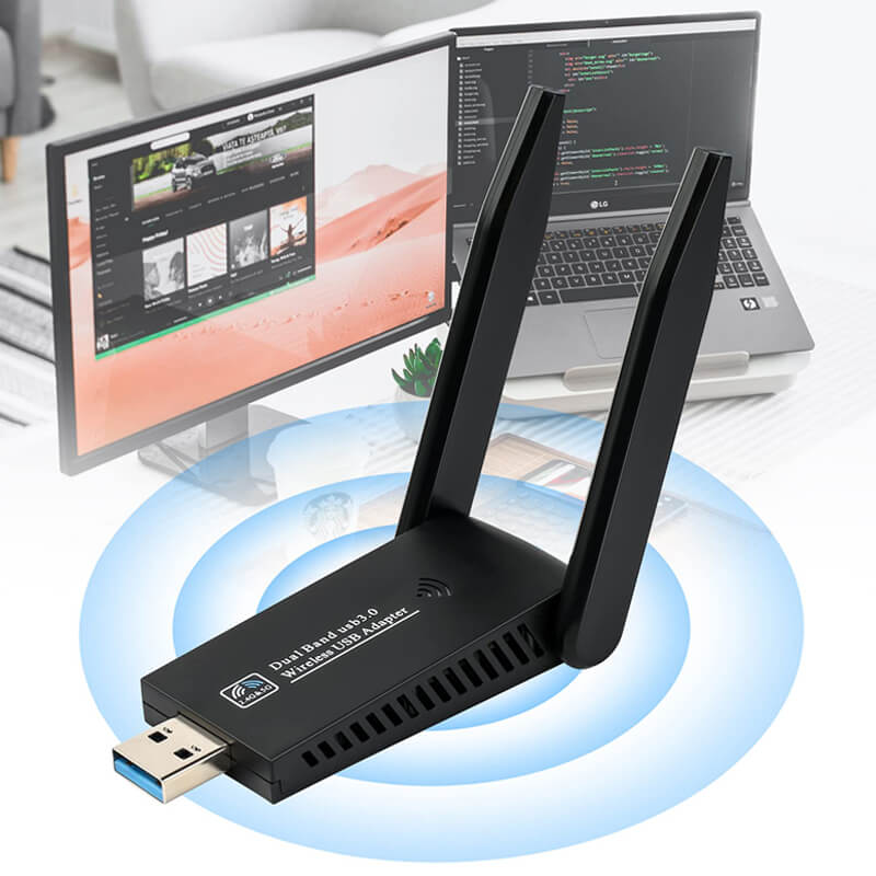 Tarjeta de red inalámbrica de 1300Mbps 5G Gigabit de doble banda