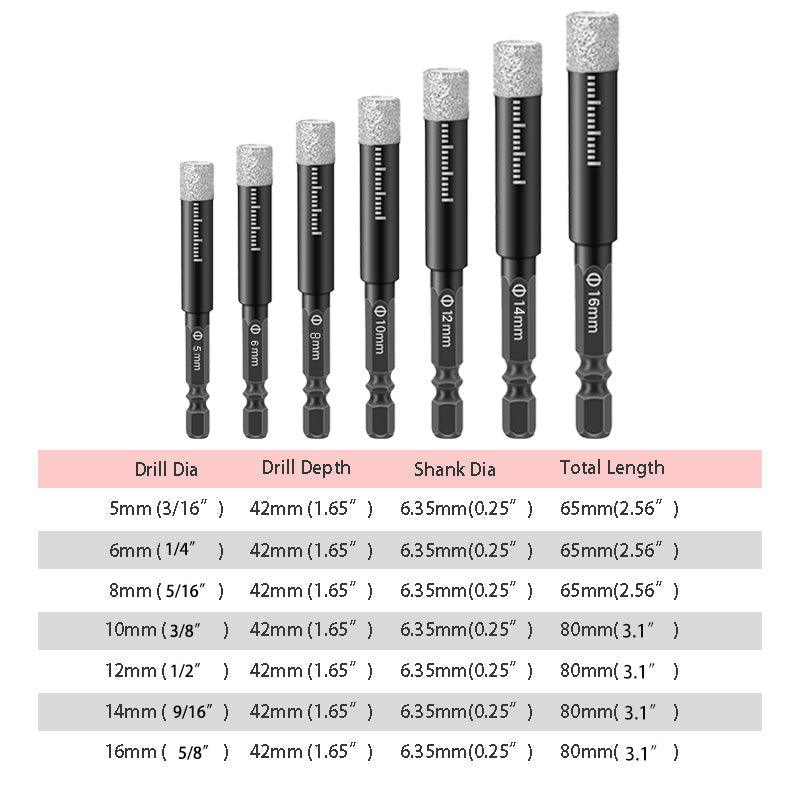 🔥50% OFF🔥Brocas de vástago hexagonal para mármol / baldosas / piedra[Juego completo] 🛠️