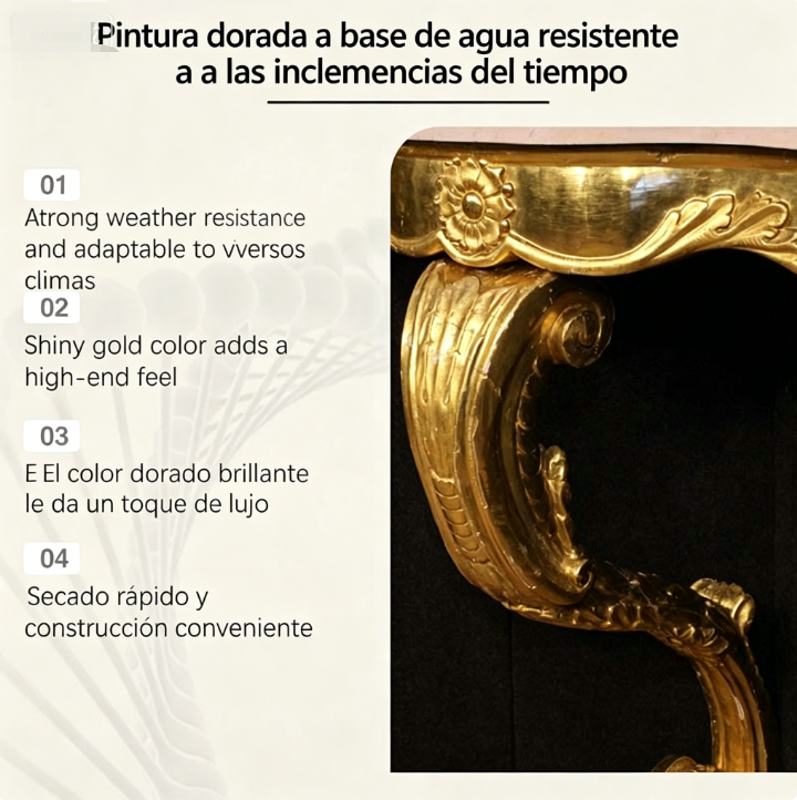 ⏰ ¡Oferta Limitada 50% OFF! 🎨 Pintura Dorada Metálica y Ecológica – Transforma tus Espacios con Lujo 🌿✨