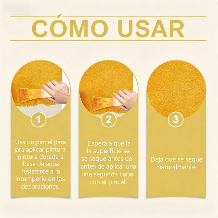 ⏰ ¡Oferta Limitada 50% OFF! 🎨 Pintura Dorada Metálica y Ecológica – Transforma tus Espacios con Lujo 🌿✨