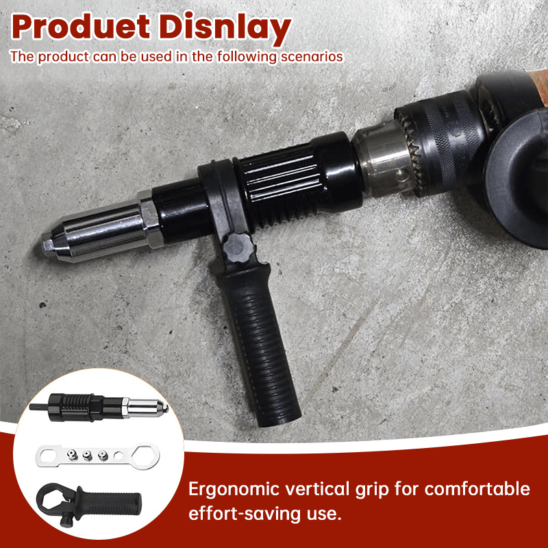 Adaptador para pistola eléctrica de remaches de calidad profesional – Convierte tu taladro en una bestia para remachar
