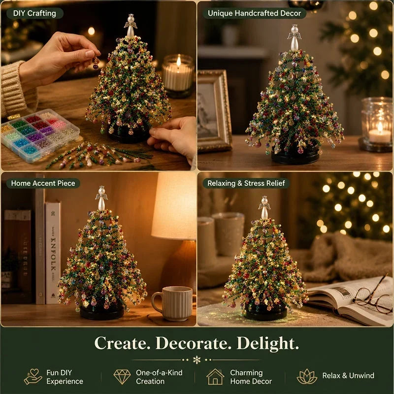 🎄✨ DIY Beaded Christmas Tree Kit – 🎅Create Your Own Sparkling Holiday Decoration