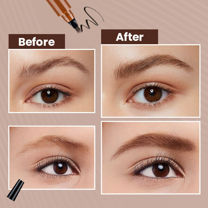 Lápiz de cejas y barba de cuatro puntas resistente al agua (Compra 1 y llévate 1 gratis)