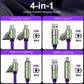 🔌4-in-1 RGB Glowing Fast Charging Cable, Universal Multi Device Charging Cord for Travel🌍
