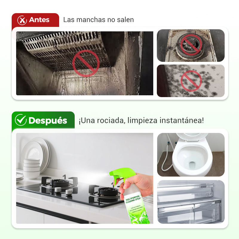 Potente spray limpiador multiusos para el hogar