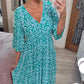 👗Vestido holgado con cuello en V y estampado