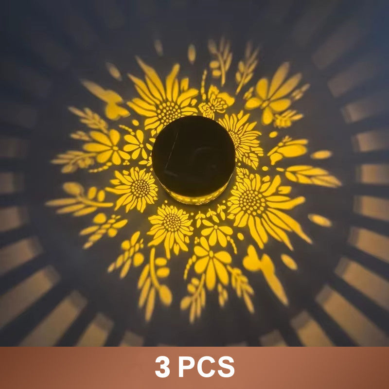 ☀️ Lámpara solar tipo mandala para jardín y terraza – 2 en 1: luz de suelo y de pared – Decoración luminosa ornamental con efecto vintage – Resistente al óxido y durader