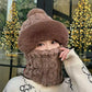 ❄️Especiales de invierno❄️Bufanda y gorro de felpa abrigados y resistentes al viento para mujer