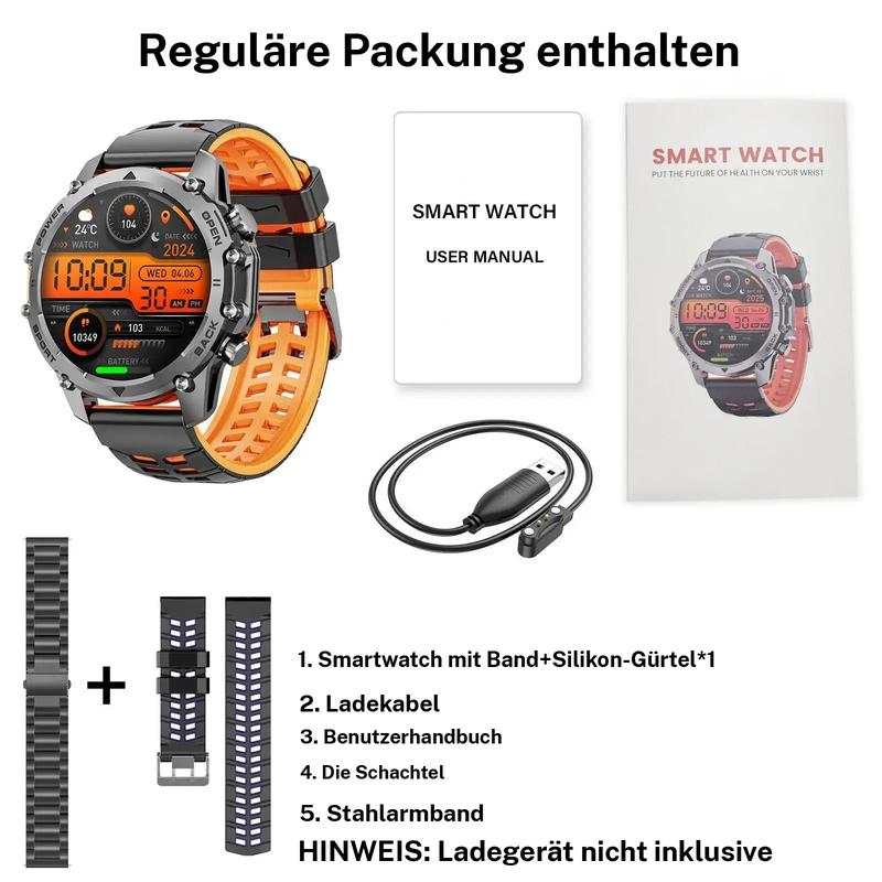 Smartwatch HD de 1.52" para hombre – Control de llamadas y música – Múltiples modos deportivos – Resistencia al agua IP68 – Batería de larga duración – Reloj deportivo para Android y iPhone