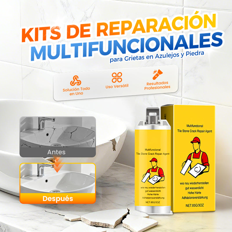 Kit multifuncional para reparar grietas en baldosas de piedra