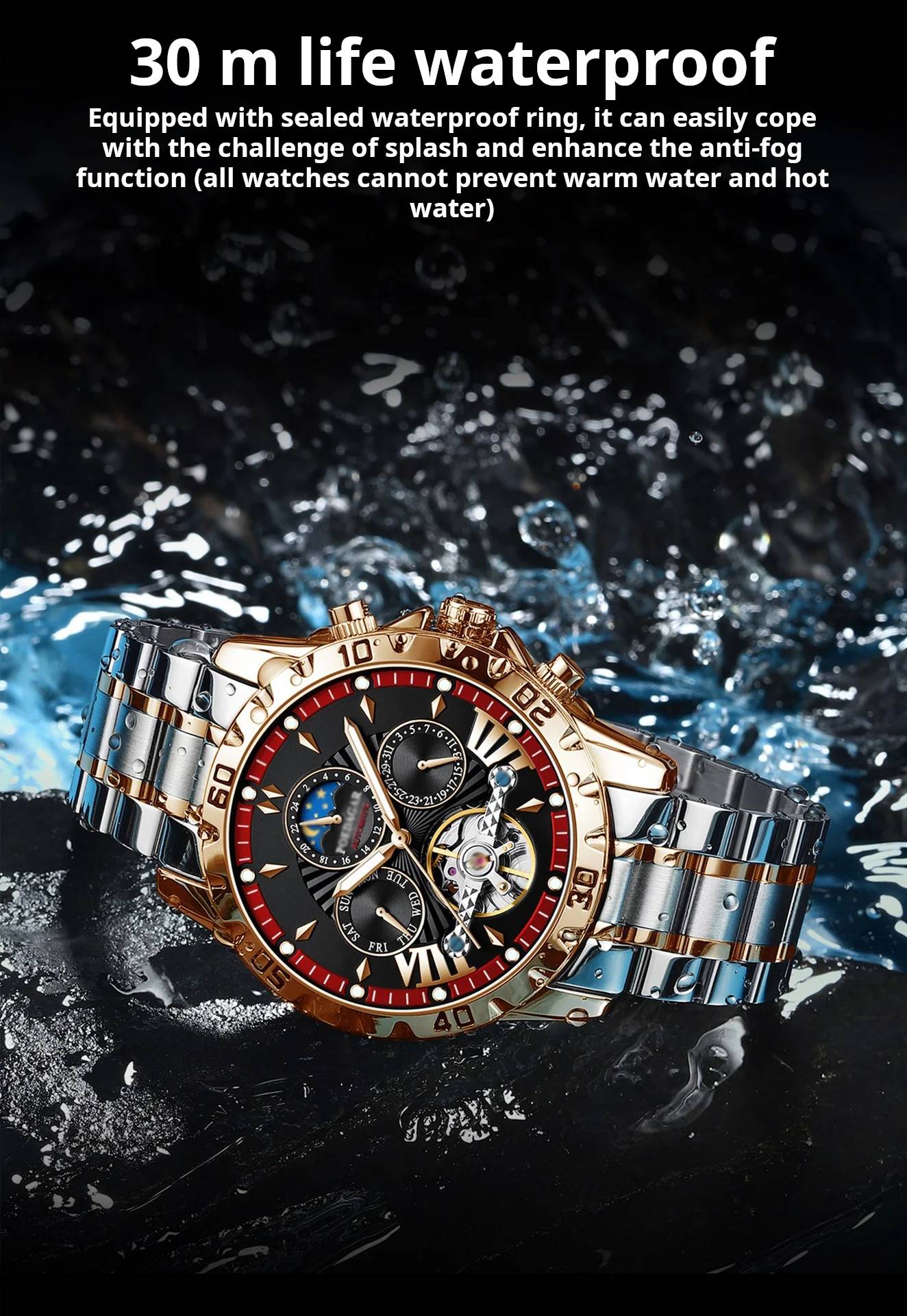 ⌚Relojes mecánicos automáticos suizos nuevos a prueba de agua