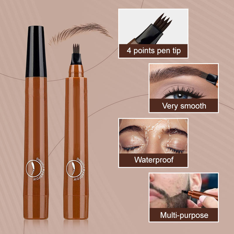 Lápiz de cejas y barba de cuatro puntas resistente al agua (Compra 1 y llévate 1 gratis)