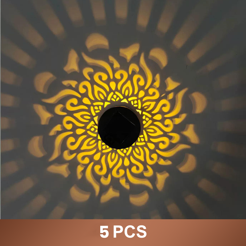 ☀️ Lámpara solar tipo mandala para jardín y terraza – 2 en 1: luz de suelo y de pared – Decoración luminosa ornamental con efecto vintage – Resistente al óxido y durader