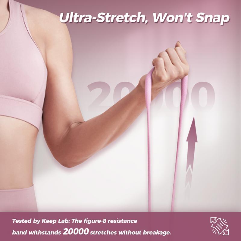 🎁Final Hours Flash Sale ￡10.99!!⚡Figure 8 TPE Resistance Bands – Yoga & Gym Training Gear